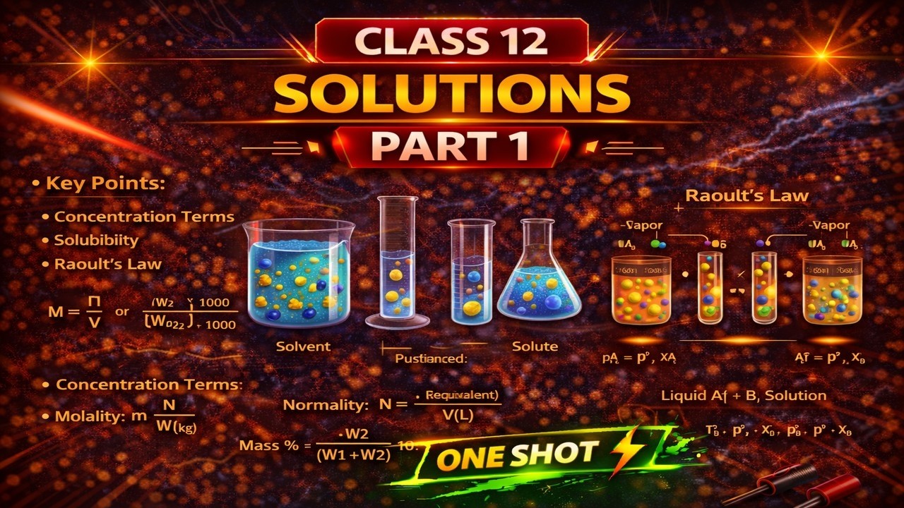 CBSE Class 12 || Chemistry || Solutions || Part-I || Animation || in English