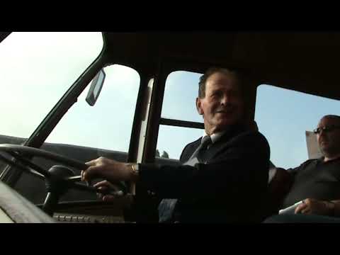 Derek Hunt driving his Commer coach.