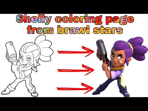SHELLY COLORING PAGE FROM BRAWL STARS
