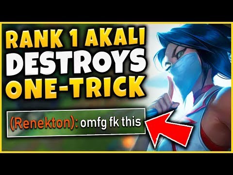 #1 AKALI WORLD LEGIT MURDERS HIGH-ELO RENEKTON ONE-TRICK (ACTUALLY UNREAL) - League of Legends