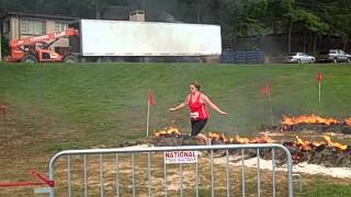 preview picture of video 'Warrior Dash - Cassie jumps the burning logs'
