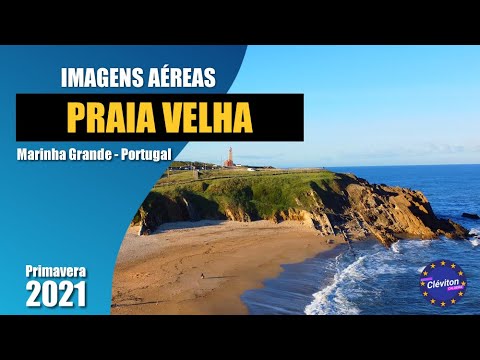 Imagens Aéreas Praia Velha, Praia da Concha, Farol Penedo da Saudade - Marinha Grande, Portugal 4K ?