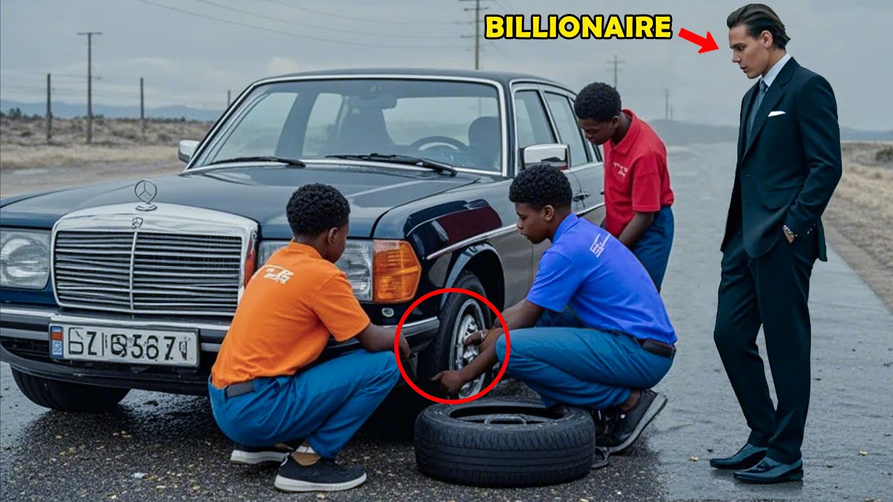3 Black Boys Helps Billionaire with Flat Tire, The Next Day, a Black SUV Showed up at Their House