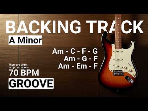 Deepflow Groove in A Minor | Guitar Backing Track  | 70 BPM with variations