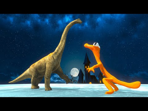 RAINBOW FRIEND ORANGE VS HERBIVORE DINOSAURUS - Animal Revolt Battle Simulator