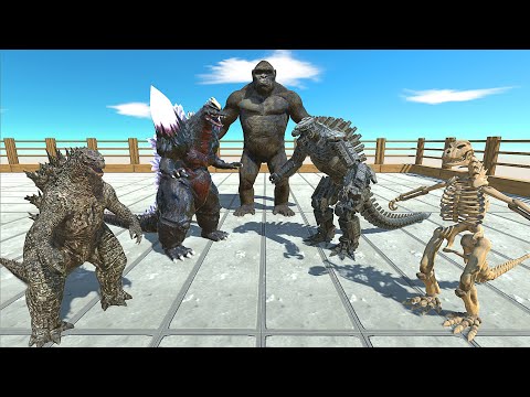 TEAM GODZILLA AND KING KONG DEATH RUN - Animal Revolt Battle Simulator