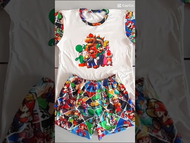 Vídeo relacionado con Super Mario Nintendo Pijamas Boys Kids Luigi Blue O Red Short PJS 7-8 años