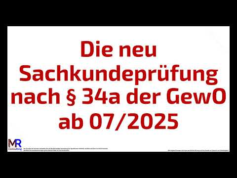 New proficiency examination (SKP) according to §34a of the Trade Regulation Act from 01.07.2025 i...