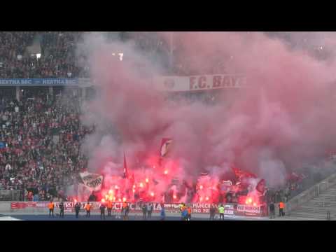 Hertha BSC - FC Bayern München Pyro 23.04.2016