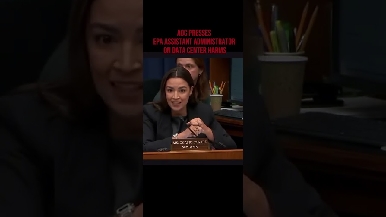 Rep Alexandria Ocasio-Cortez Holds Polluters Accountable for Dirty Data Center Water