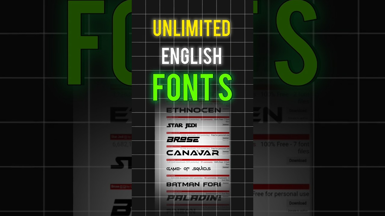 Unlimited Free English Font Download  || English Font Download