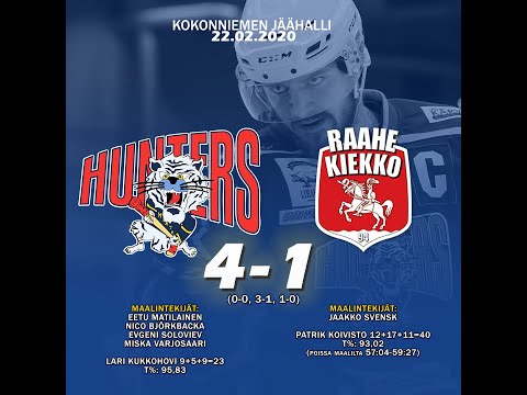 Maalikooste: Porvoon Hunters - Raahe-Kiekko 22.02.2020