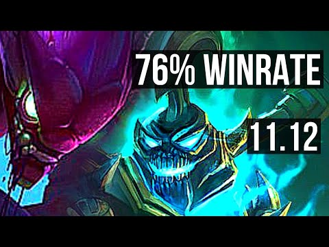 KHA'ZIX vs HECARIM (JUNGLE) | 76% winrate, 10/1/2, Godlike | KR Master | v11.12