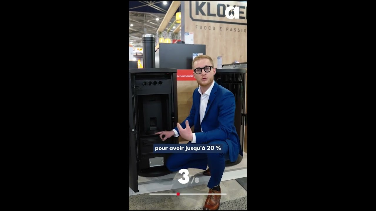 POELE A GRANULES KLIN MATT BLACK - 8KW