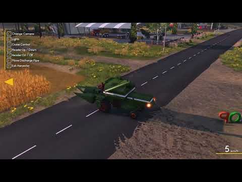 Farmer's Dynasty: Harvester's Corn Header use. Maise harvest in SW field near Old Wheatford