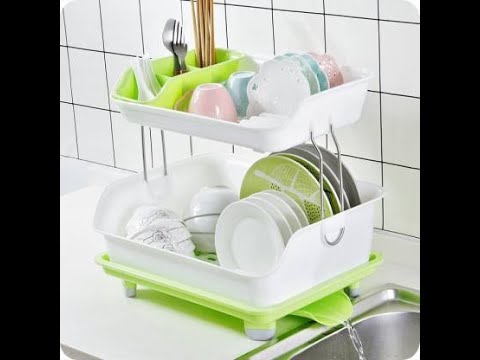 HOMTOZ Dish Drainer Kitchen Rack Plastic 2 Layer Plastic Dish Drainer Rack  for Kitchen Storage Sink Dish Drying Stand Price in India - Buy HOMTOZ Dish  Drainer Kitchen Rack Plastic 2 Layer