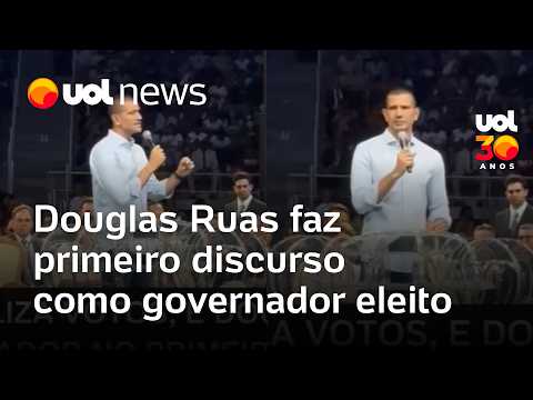 Douglas Ruas faz 1º discurso como governador eleito em evento e diz que Rio ‘precisa de fé’