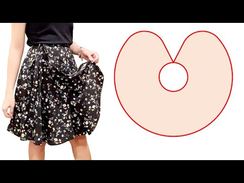 Very easy Wrap Skirt Cutting and Sewing | DIY Flared...