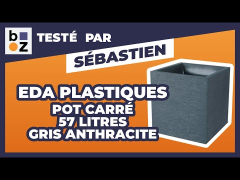 Pot carré Graphit - double paroi - traitement anti-UV EDA PLASTIQUES