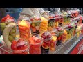 Non Stop Order Clean And Fresh Fruit Juice Making GwangJang Market In Seoul Korean Street Food