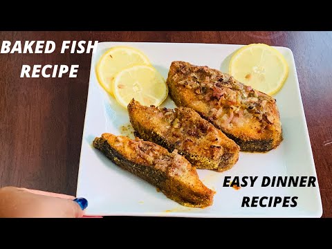 Baked mahi mahi fish with lemon garlic butter sauce/Baked mahe mahe fish/Mahi mahi fish recipe