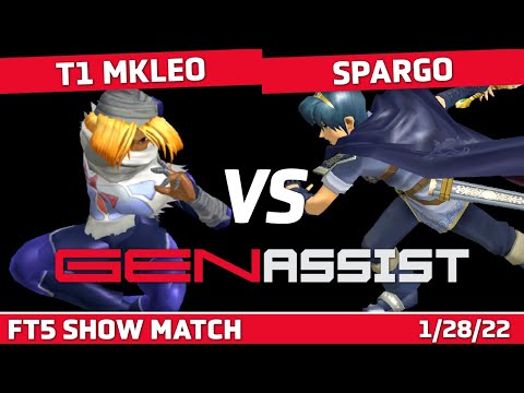 T1 MKLeo (Sheik) VS Sparg0 (Marth) - FT5 Showmatch - GenAssist Day 2