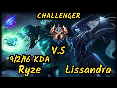 Lava (RYZE) vs LISSANDRA - 9/2/16 KDA MID CHALLENGER GAMEPLAY - KR