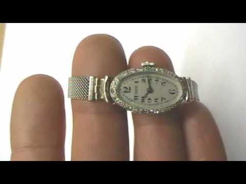 Vintage 1920s 18ct White Gold Diamond JW Benson Wrist Watch eBay Item Video Review