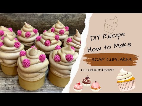 Homemade Palm Free Soap Recipe - How to Make Cold Process Soap Cupcakes 🧁 w/ Creamy Frosting