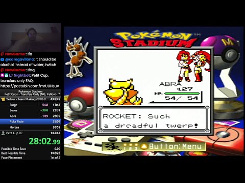 Pokemon Stadium - Petit Cups, Transfers only from New Game (Yellow) in 1:25:27 [WR]