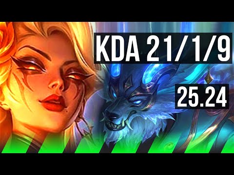 EVELYNN vs WARWICK (JGL) | Good KDA: 21/1/9 | KR Master | 25.24