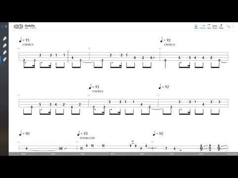Blue Öyster Cult - Godzilla (BASS TAB PLAY ALONG)