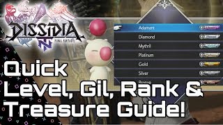 DISSIDIA Final Fantasy NT! Quick & Easy Level, Token, treasure & Gil guide!