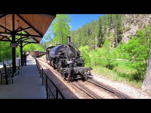 1880 Steam Train - Engine 108 Backing Away from Water Tower Keystone Station