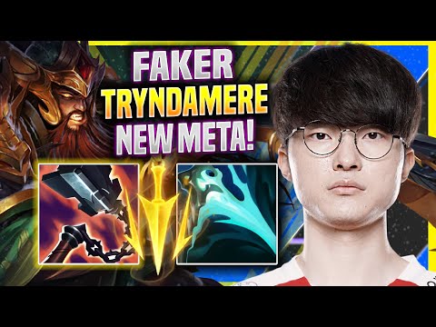 FAKER TRIES NEW META TRYNDAMERE MID! - T1 Faker Plays Tryndamere Mid vs Galio! | Season 11