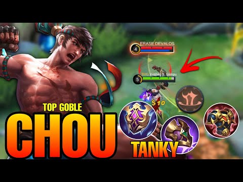 GOBLE CHOU ROME TANK BUILD!!  BEST ROTATIN,POSITION,ADVANCE COMBOS (TOP GOBLE CHOU) - MLBB