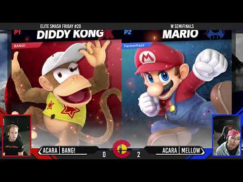Elite Smash Friday #20 - AcaRa|BANG! (Diddy Kong, Falco) Vs. AcaRa|Mellow (Mario) - W. Semifinals