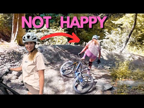 MY WIFE TRIES RIDING DOWNHILL MTB!!