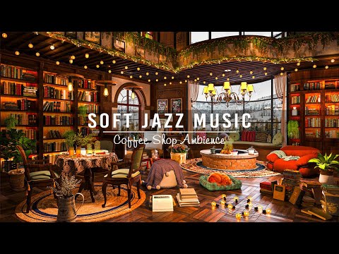 Stress Relief with Soft Jazz Instrumental Music☕Cozy Coffee Shop Ambience & Smooth Piano Jazz Music
