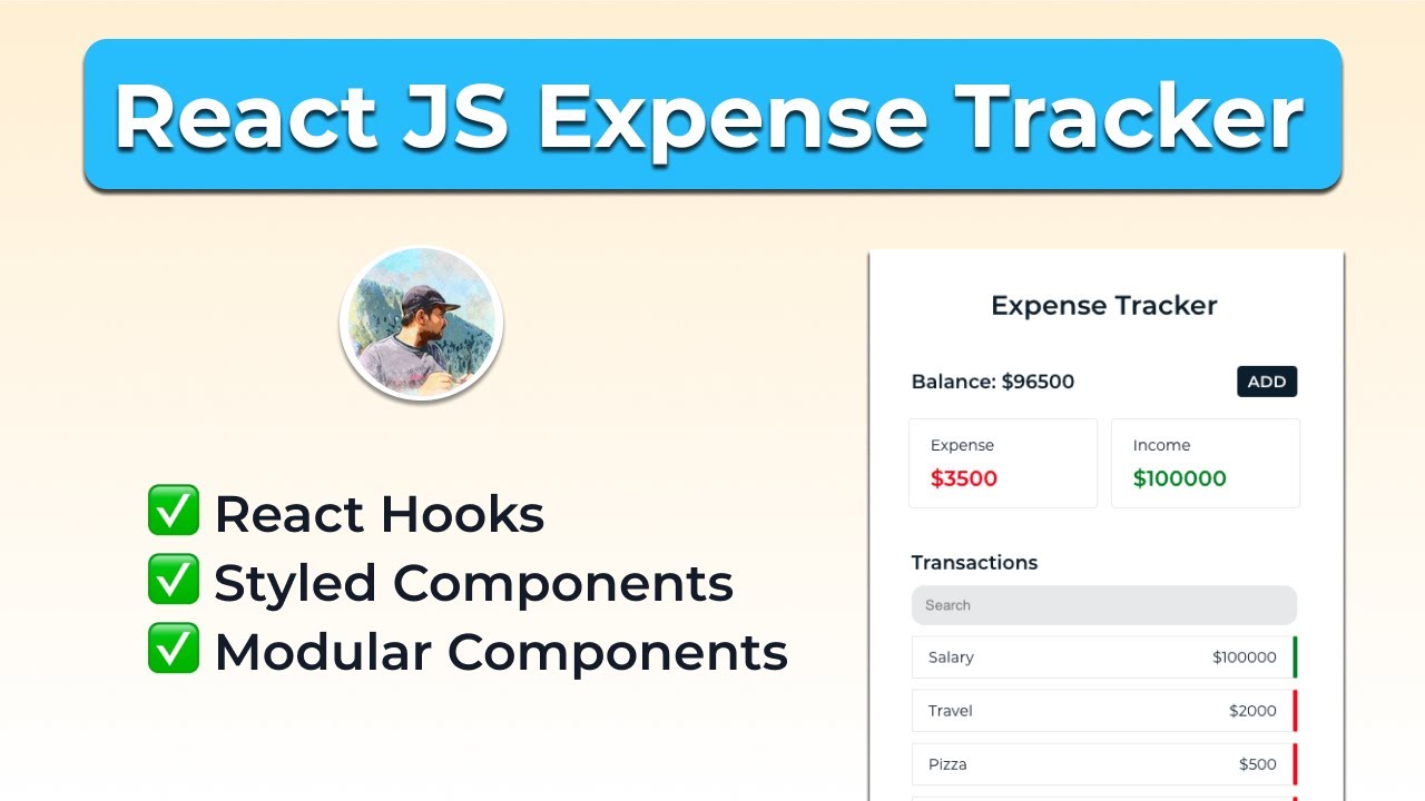 Build An Expense Tracker App using React JS | ReactJS Project for Beginners