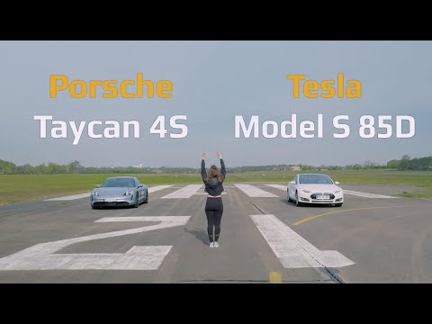Porsche Taycan 4S | Test | Dragrace vs Tesla