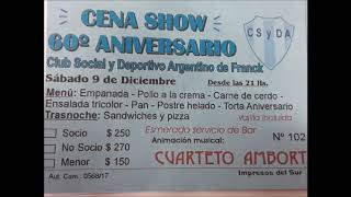 Argentino cumplió 60 años y lo festeja el sábado.