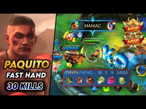 God Of Paquito [30 Kills] Gameplay | Fast Hand Speed Combo | PaPaQuito | Mobile Legends