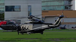 Leonardo AW139 Helicopter Landing Startup & Takeoff