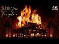 🔥 Crackling Fireplace & Winter Jazz Ambience ~ Relaxing 4K Fireplace Ambience