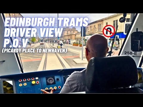EDINBURGH Trams: Picardy Place to Newhaven, Full Driver View POV 4K HDR