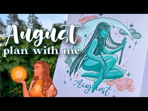 PLAN WITH ME AUGUST 2023 | Celestial Goddesses Bullet Journal Theme with Gouache and Watercolors