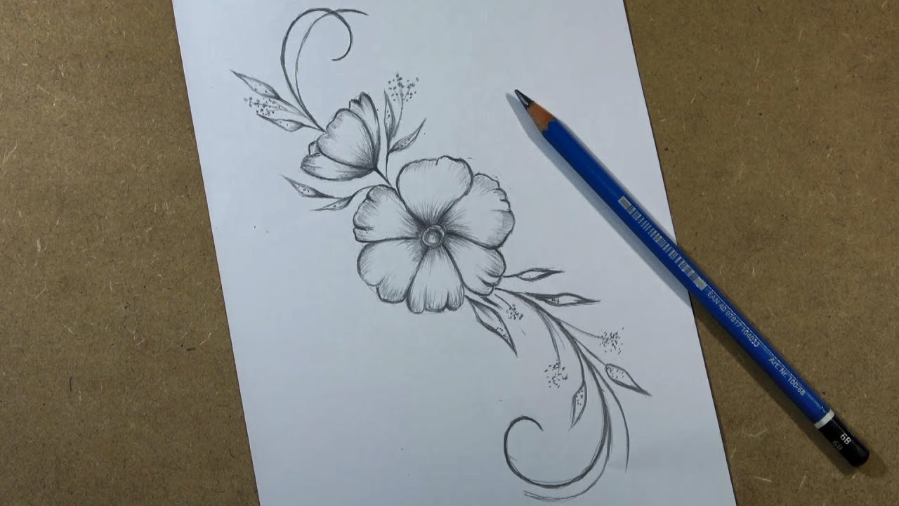 Drawing beautiful flower tattoo designs step by step | Hihi Pencil