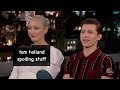 tom holland spoiling stuff for 4 minutes straight