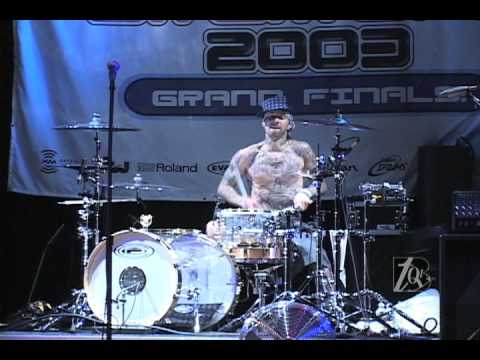 Travis Barker Drum solo  at Guitar Center "s Drum off' 03
